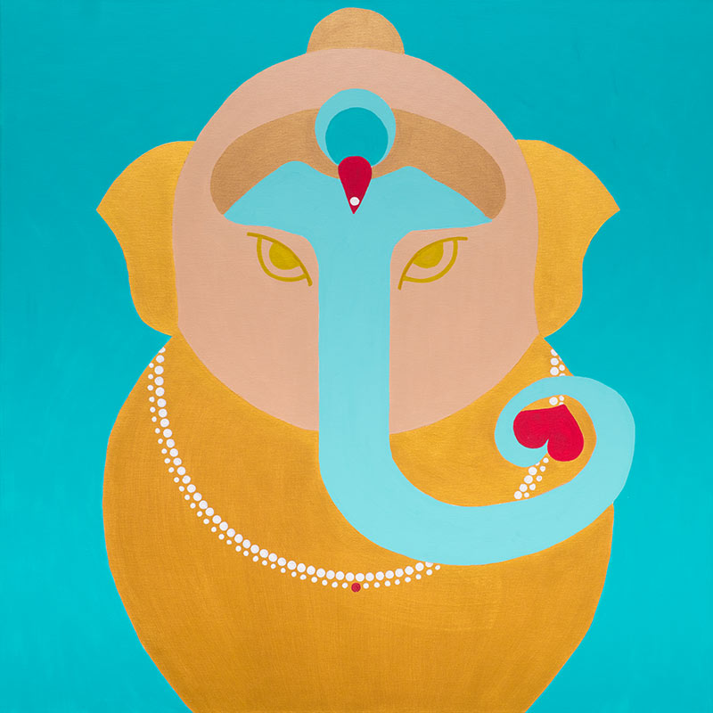 Bild von Ganesha auf Leinwand als Matroschka