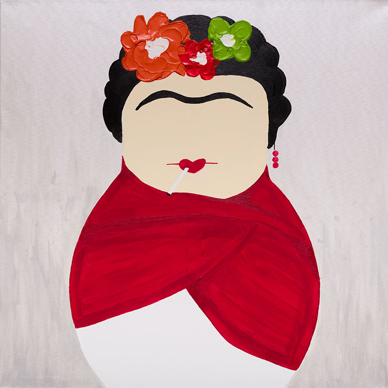 Bild von Frida Kahlo auf Leinwand als Matroschka