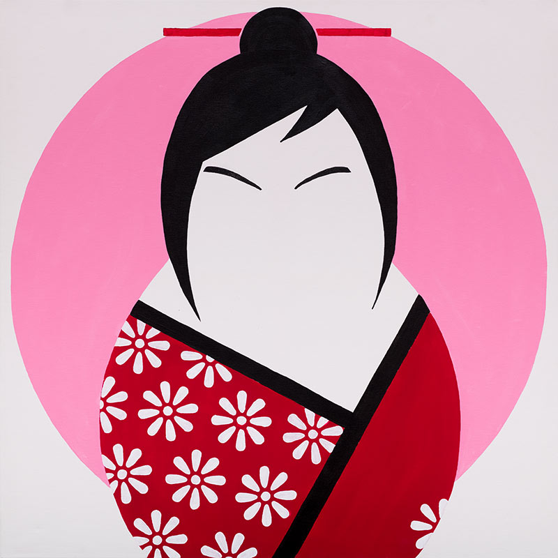 Bild von Geisha auf Leinwand als Matroschka