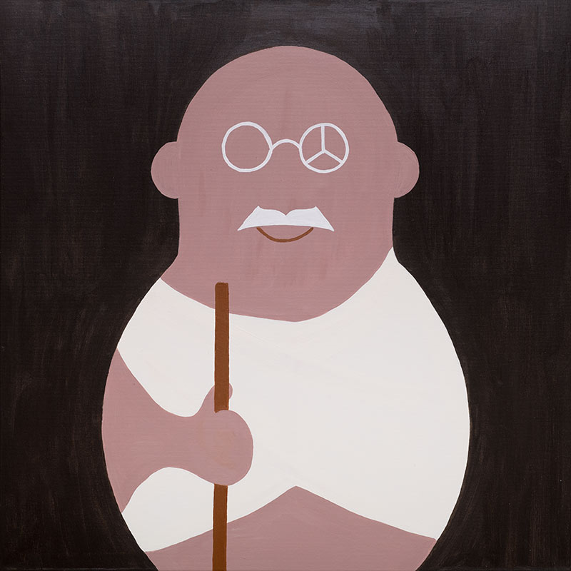 Bild von Gandhi auf Leinwand als Matroschka
